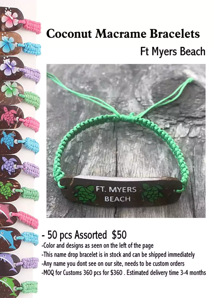 Coconut Macrame Bracelets -Ft Myers Beach (CL)